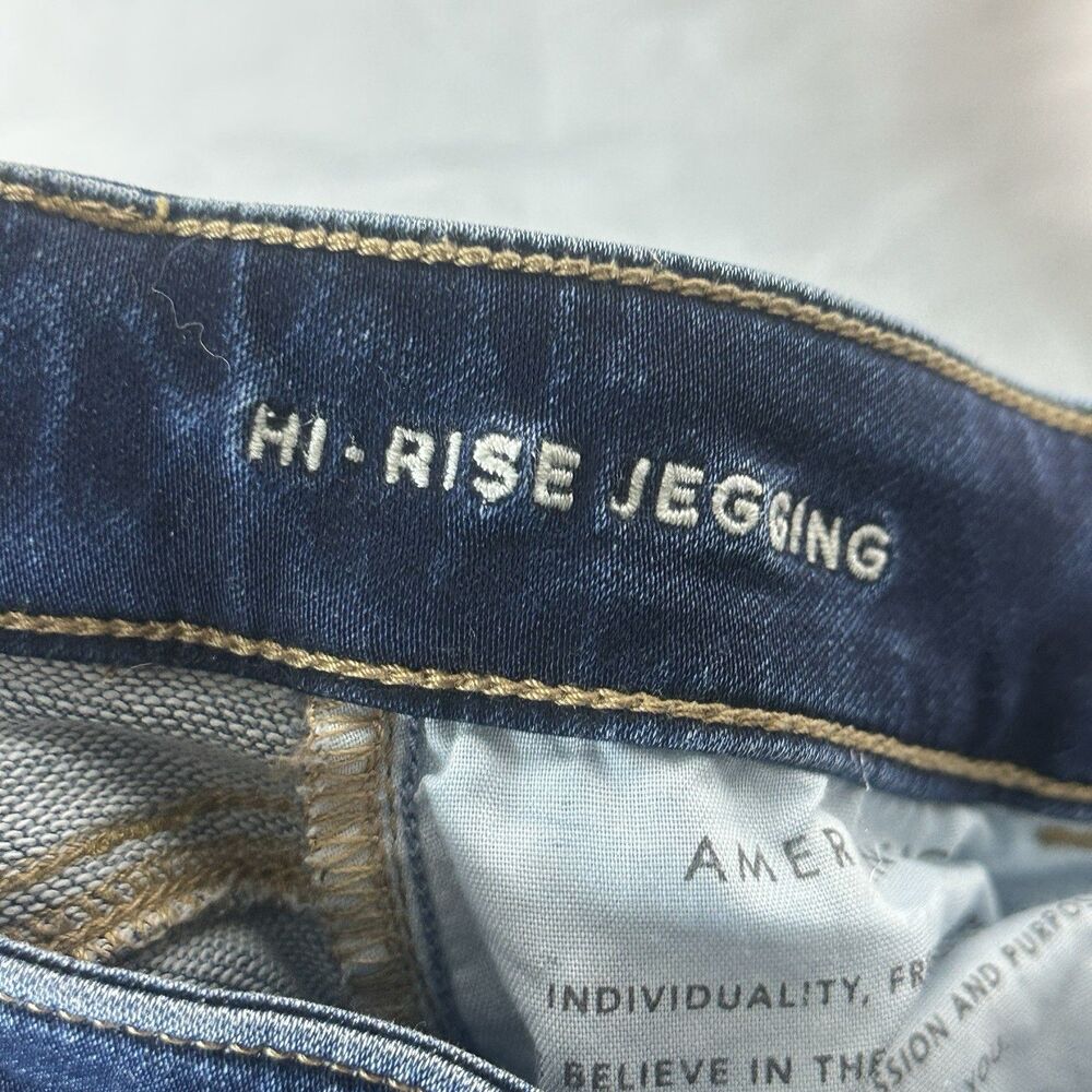 American Eagle Women's Next Level Stretch Hi-Rise Jegging Size 00 Distressed - Picture 9 of 10
